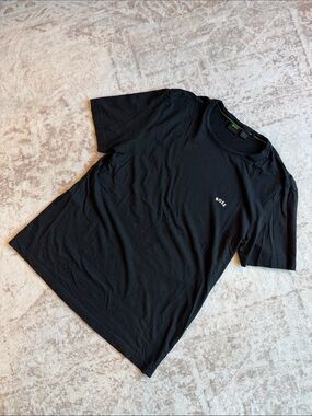 BOSS Black Short-Sleeve Crew Tee with Small Logo